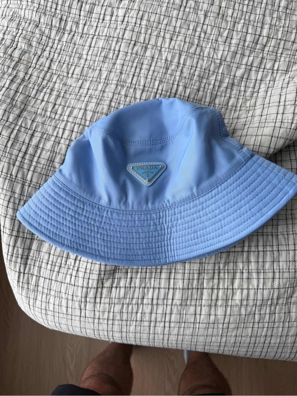 Prada Light Blue Nylon Bucket Hat